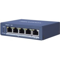 Коммутатор Hikvision DS-3E0505P-E 1x100Мбит/с 4x1Гбит/с 4PoE+ 60W неуправляемый