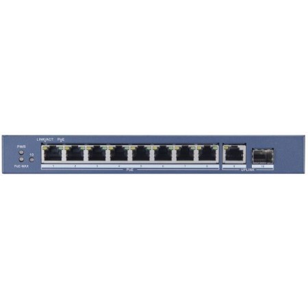 Коммутатор Hikvision DS-3E0510P-E 9x1Гбит/с 1SFP 8PoE+ 110W неуправляемый