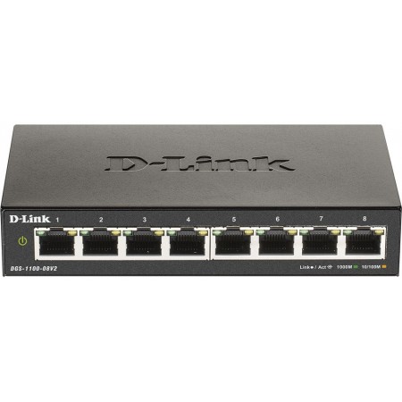 Коммутатор D-Link DGS-1100-08V2/A1A (L2) 8x1Гбит/с управляемый