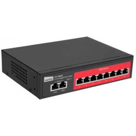 Коммутатор Netis P110GC (L2) 10x1Гбит/с 8PoE+ 100W неуправляемый
