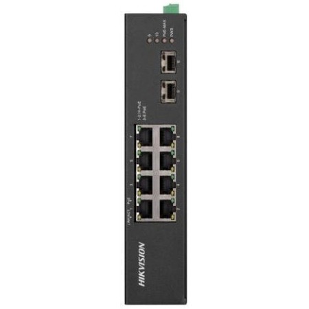 Коммутатор Hikvision DS-3T0510HP-E/HS 8x1Гбит/с 2SFP 6PoE+ 2PoE++ 110W неуправляемый
