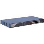 Коммутатор Hikvision DS-3E1318P-EI 16x100Мбит/с 2x1Гбит/с 2xКомбо(1000BASE-T/SFP) 16PoE+ 230W управляемый