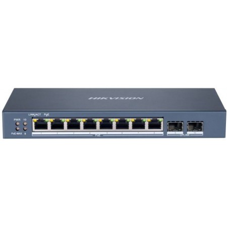 Коммутатор Hikvision DS-3E1510P-SI 8x1Гбит/с 2SFP 8PoE+ 110W управляемый