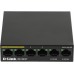 Коммутатор D-Link DSS-100E-6P/A1A 6x100Мбит/с 4PoE+ 55W неуправляемый