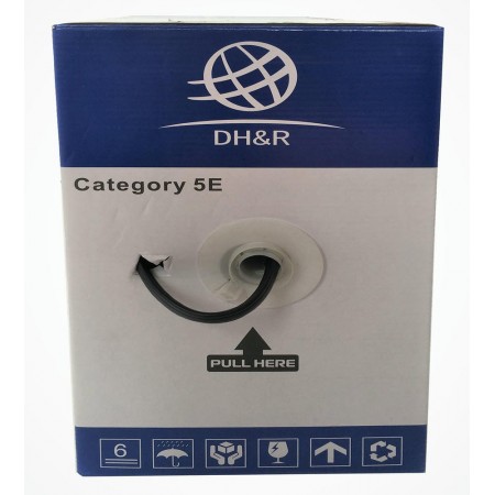 Кабель сетевой Ningbo UTP 4 пары cat.5E solid 0.5мм CCA molded 305м черный outdoor