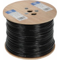 Кабель сетевой Ningbo UTP 4 пары cat.5E solid 0.5мм Cu molded 305м черный outdoor стальной трос