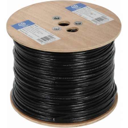 Кабель сетевой Ningbo UTP 4 пары cat.5E solid 0.5мм Cu molded 305м черный outdoor стальной трос