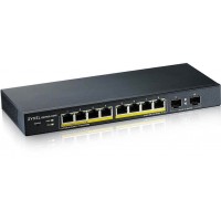 Коммутатор Zyxel GS1900-10HP-EU0102F (L2) 8x1Гбит/с 2SFP 8PoE+ 77W управляемый