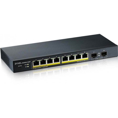 Коммутатор Zyxel GS1900-10HP-EU0102F (L2) 8x1Гбит/с 2SFP 8PoE+ 77W управляемый