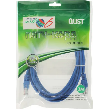 Патч-корд Premier ANP511_3M_B UTP 4 пары cat.5E CCA molded 3м синий outdoor RJ-45 (m)-RJ-45 (m) Патч-корд Premier ANP511_3M_B UTP 4 пары cat.5E CCA molded 3м синий outdoor RJ-45 (m)-RJ-45 (m)