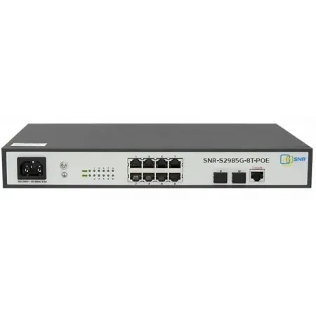 Коммутатор SNR SNR-S2985G-8T-POE (L2) 8x1Гбит/с 2SFP 8PoE 124W управляемый