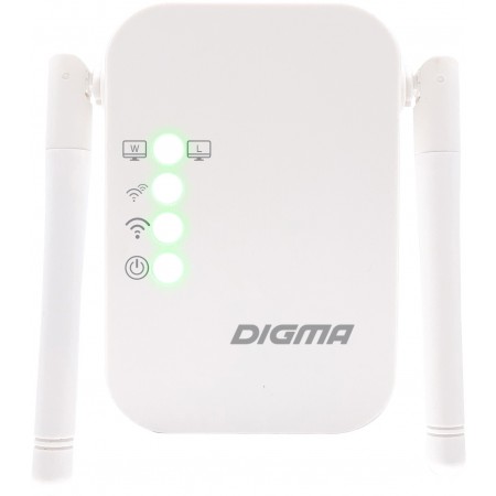 Повторитель беспроводного сигнала Digma D-WR310 N300 10/100BASE-TX/Wi-Fi белый