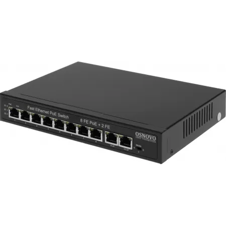 Коммутатор Osnovo SW-21000(120W) (L2) 10x100Мбит/с 8PoE 120W неуправляемый