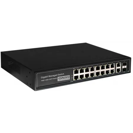 Коммутатор Osnovo SW-8182/L(300W) (L2+) 20x1Гбит/с 2SFP 16PoE 300W управляемый