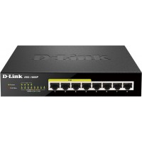 Коммутатор D-Link DGS-1008P/F1A 8x1Гбит/с 4PoE 80W неуправляемый