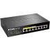 Коммутатор D-Link DGS-1008P/F1A 8x1Гбит/с 4PoE 80W неуправляемый