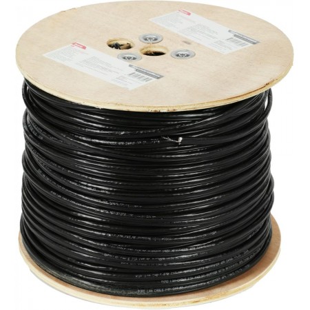 Кабель сетевой Buro BU-COP-050-FTP-OUTDOOR FTP 4 пары cat.5E solid 0.50мм Cu 305м черный outdoor стальной трос