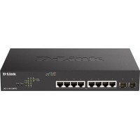 Коммутатор D-Link DGS-1100-10MPV2/A3A (L2) 8x1Гбит/с 2xКомбо(1000BASE-T/SFP) 2SFP 8PoE 130W управляемый