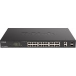 Коммутатор D-Link DGS-1100-26MPPV2/A3A (L2) 24x1Гбит/с 2xКомбо(1000BASE-T/SFP) 2SFP 24PoE 90W управляемый