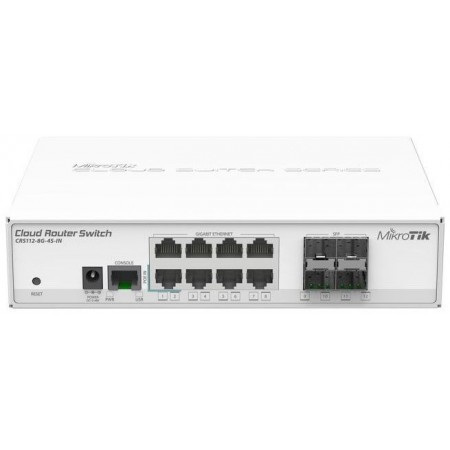 Коммутатор MikroTik CRS112-8G-4S-IN (L3) 8x1Гбит/с 4SFP управляемый
