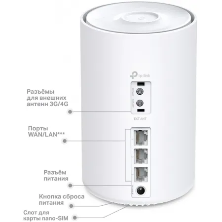 Бесшовный Mesh роутер TP-Link Deco X50-4G(1-pack) AX3000 1000BASE-T белый