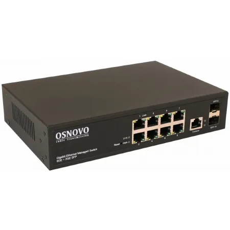 Коммутатор Osnovo SW-70802/L2 (L2) 8x1Гбит/с 2SFP управляемый