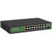Коммутатор Digma DSP216F-1G-1C-R300 (L2) 16x100Мбит/с 1x1Гбит/с 1xКомбо(1000BASE-T/SFP) 16PoE 16PoE+ 2PoE++ 300W неуправляемый