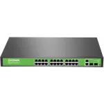 Коммутатор Digma DSP224F-2C-R400 DSP224F-2C-R400 V1 (L2) 24x100Мбит/с 2xКомбо(1000BASE-T/SFP) 24PoE 24PoE+ 400W неуправляемый