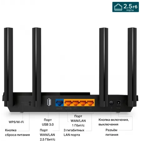 Роутер беспроводной TP-Link Archer AX55 Pro AX3000 100/1000/2500BASE-T