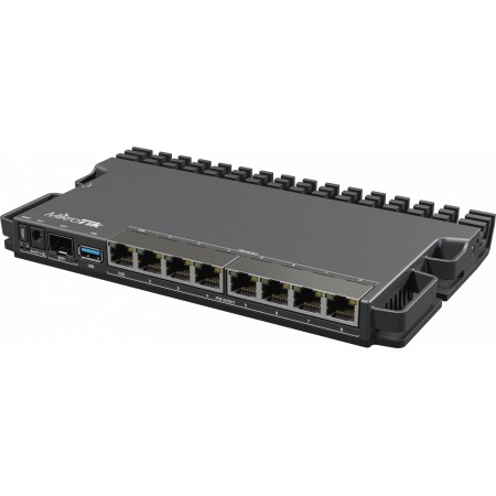 Маршрутизатор MikroTik RB5009UPr+S+IN 10/100/1000 компл.:устройство/крепления/адаптер черный