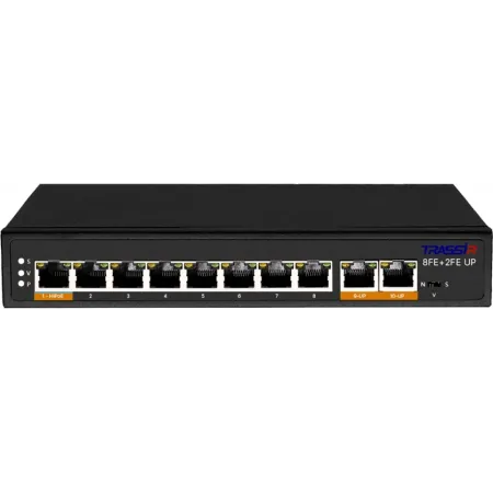 Коммутатор Trassir TR-NS1110-120-8POE (L2) 10x100Мбит/с 8PoE 120W неуправляемый