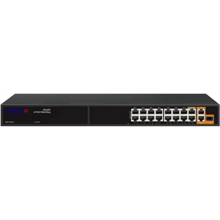 Коммутатор Trassir TR-NS11191S-285-16PoE (L2) 15x100Мбит/с 3x1Гбит/с 1SFP 16PoE 285W неуправляемый