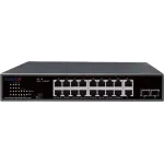 Коммутатор Trassir TR-NS14202S-185-16POE (L2) 20x1Гбит/с 2SFP 16PoE 185W неуправляемый