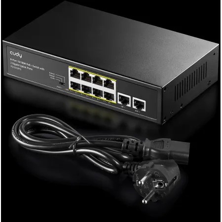 Коммутатор Cudy FS1010PG (L2) 8x100Мбит/с 2x1Гбит/с 8PoE+ 120W неуправляемый