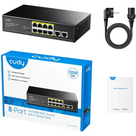 Коммутатор Cudy FS1010P (L2) 10x100Мбит/с 8PoE+ 120W неуправляемый