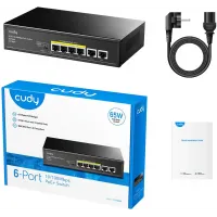 Коммутатор Cudy FS1006P (L2) 6x100Мбит/с 4PoE+ 60W неуправляемый