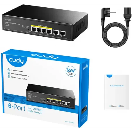 Коммутатор Cudy FS1006P (L2) 6x100Мбит/с 4PoE+ 60W неуправляемый