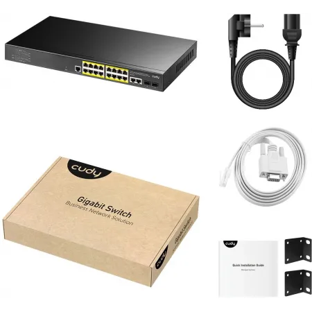Коммутатор Cudy GS2018PS2-200W (L2) 16x1Гбит/с 2SFP 16PoE+ 200W управляемый