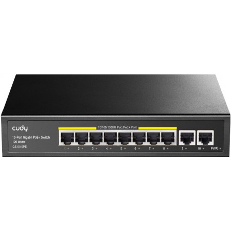 Коммутатор Cudy GS1010PE (L2) 10x1Гбит/с 8PoE+ 120W неуправляемый