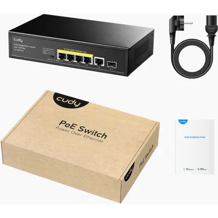 Коммутатор Cudy GS1005PTS1 (L2) 5x1Гбит/с 1SFP 4PoE+ 120W неуправляемый