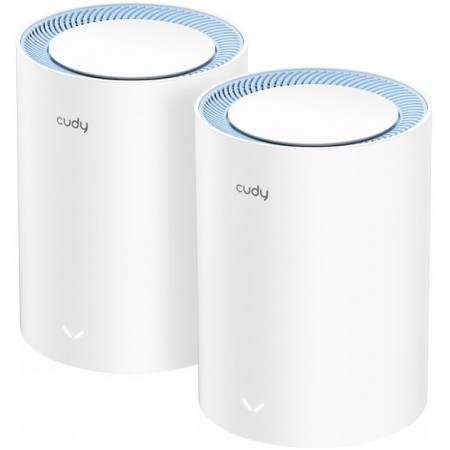 Бесшовный Mesh роутер Cudy M1200(2-Pack) AC1200 10/100BASE-TX белый (упак.:2шт)