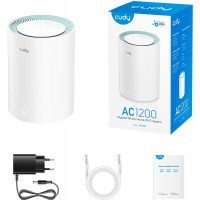 Бесшовный Mesh роутер Cudy M1300(1-Pack) AC1200 10/100/1000BASE-TX белый