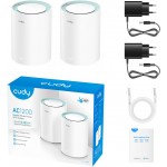 Бесшовный Mesh роутер Cudy M1300(2-Pack) AC1200 10/100/1000BASE-TX белый (упак.:2шт)