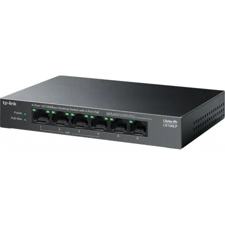 Коммутатор TP-Link LS106LP (L2) 6x100Мбит/с 4PoE 41W неуправляемый