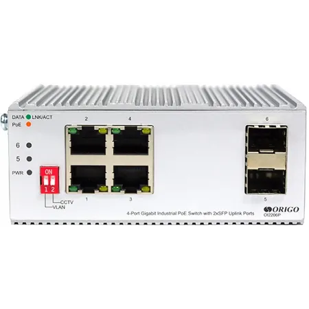 Коммутатор Origo OI2206P/60W OI2206P/60W/A1A 4x1Гбит/с 2SFP 4PoE+ 60W неуправляемый