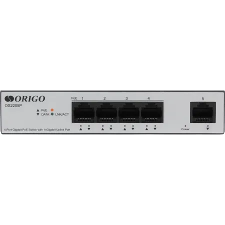 Коммутатор Origo OS2205P/60W OS2205P/60W/A1A (L2) 5x1Гбит/с 4PoE 60W неуправляемый