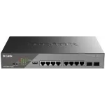 Коммутатор D-Link DSS-200G-10MP/A1A (L2) 8x1Гбит/с 2SFP 8PoE+ 130W настраиваемый
