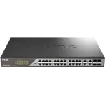 Коммутатор D-Link DSS-200G-28MPP/A1A (L2) 24x1Гбит/с 4xКомбо(1000BASE-T/SFP) 518W настраиваемый
