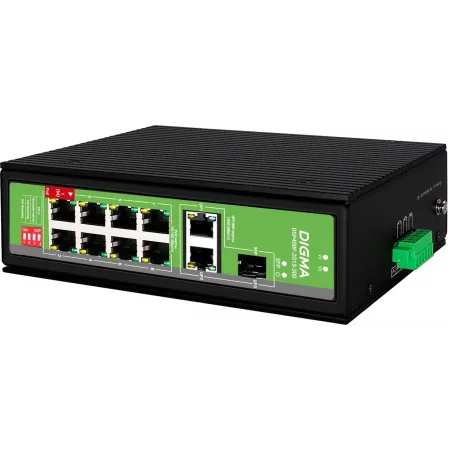 Коммутатор Digma DSP408F-2G1S-300 (L2) 8x100Мбит/с 2x1Гбит/с 1SFP 8PoE 8PoE+ 1PoE++ 300W неуправляемый
