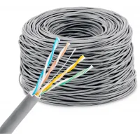 Кабель сетевой KingPrice KP-utp-c5e-0.5mm-cca-305m 1Гбит/с UTP 4 пары cat.5E solid 0.5мм CCA 305м серый
